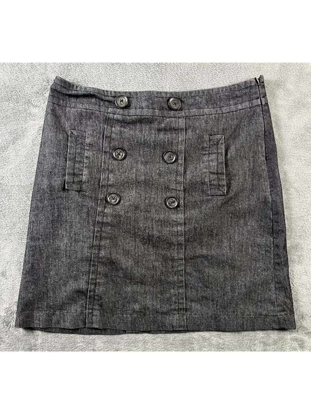 SANDRO Denim Stretch Skirt Black Gray Petite Size 10P